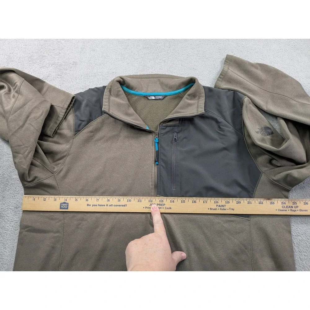The North Face Mens XL FlashDry-XD Quarter Zip Fleece Pullover Brown Jacket